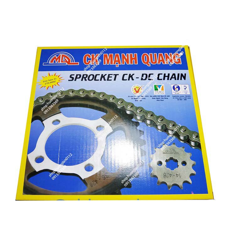Bộ nhông xích xe máy chính hãng Mạnh Quang Su Axelo 15 - 37T