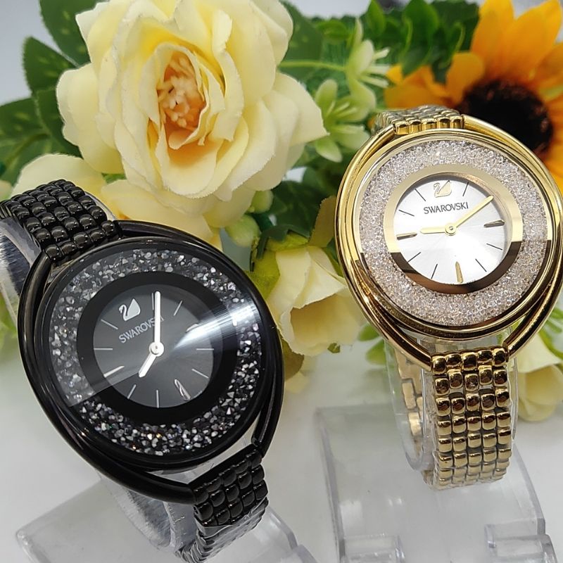 Đồng Hồ Nữ SWArovski thiên nga bầu đá chạy