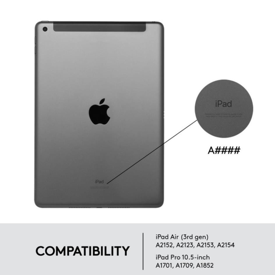 Bao da kèm bàn phím Logitech Combo Touch cho iPad Air Gen 3 và iPad Pro 10.5 inch - Bảo hành 12 tháng