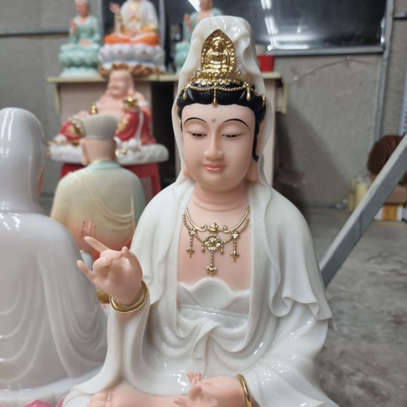 Tượng Phật bà quan thế âm ngồi 40cm