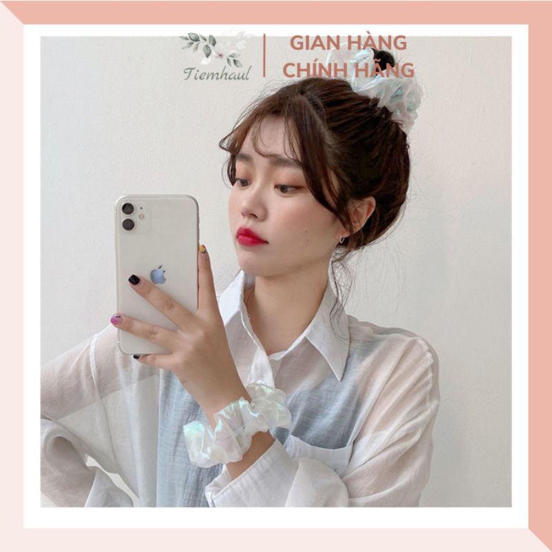 Chun buộc tóc đeo tay scrunchies hàn quốc,chun vải buộc tóc scrunchies 1k giao ngẫu nhiên