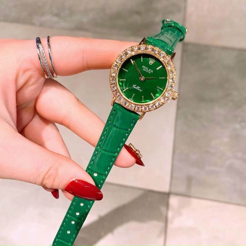 Đồng hồ Rolex nữ dây da mặt nhỏ thời trang