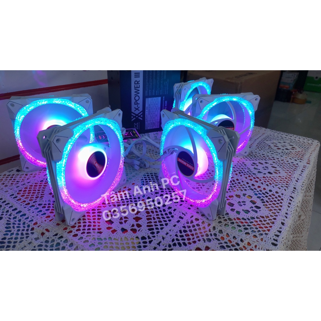 Quạt Tản Nhiệt, Fan Led RGB Coolmoon S5 - Đồng Bộ Hub Coolmoon