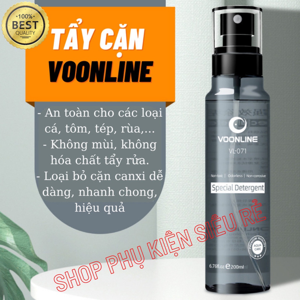Dung dịch tẩy cặn Canxi Voonline an toàn cho bể cá