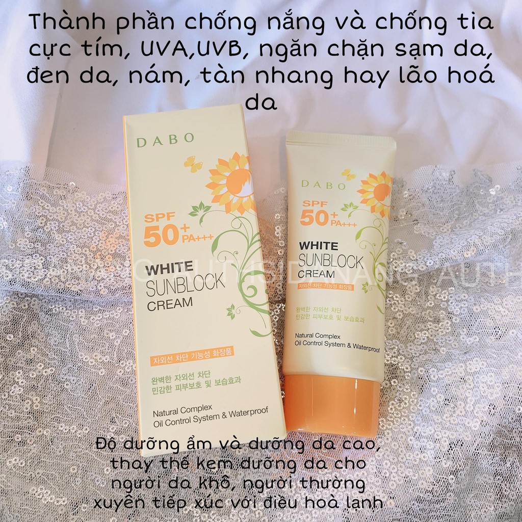 Kem chống nắng DABO white sunblock cream SPF50 PA+++