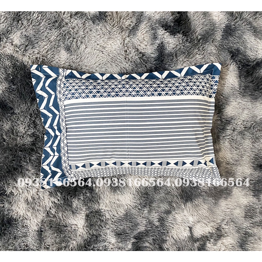 TRỌN BỘ COTTON POLY 5 MÓN CHĂN PHAO DÀY DẶN HÀNG VN THỔ CẨM XANH DƯƠNG - ĐỦ KÍCH THƯỚC