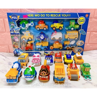 Hộp đồ chơi 12 xe Robocar Poli bằng nhựa chạy trớn P7