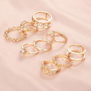 Set 9 nhẫn kim loại vintage thời trang cho nữ