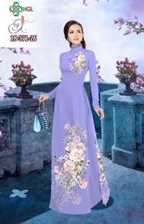 Vải áo dài tằm ý/ lụa nhật hoa ngực & tà