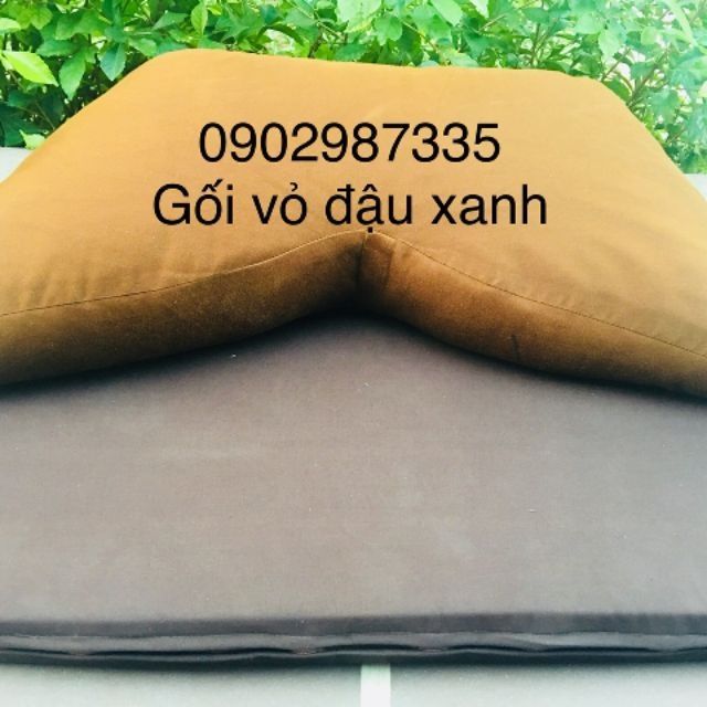 Bồ đoàn ngồi thiền chữ V, Gối chữ V, Gối vỏ đậu xanh, Thảm