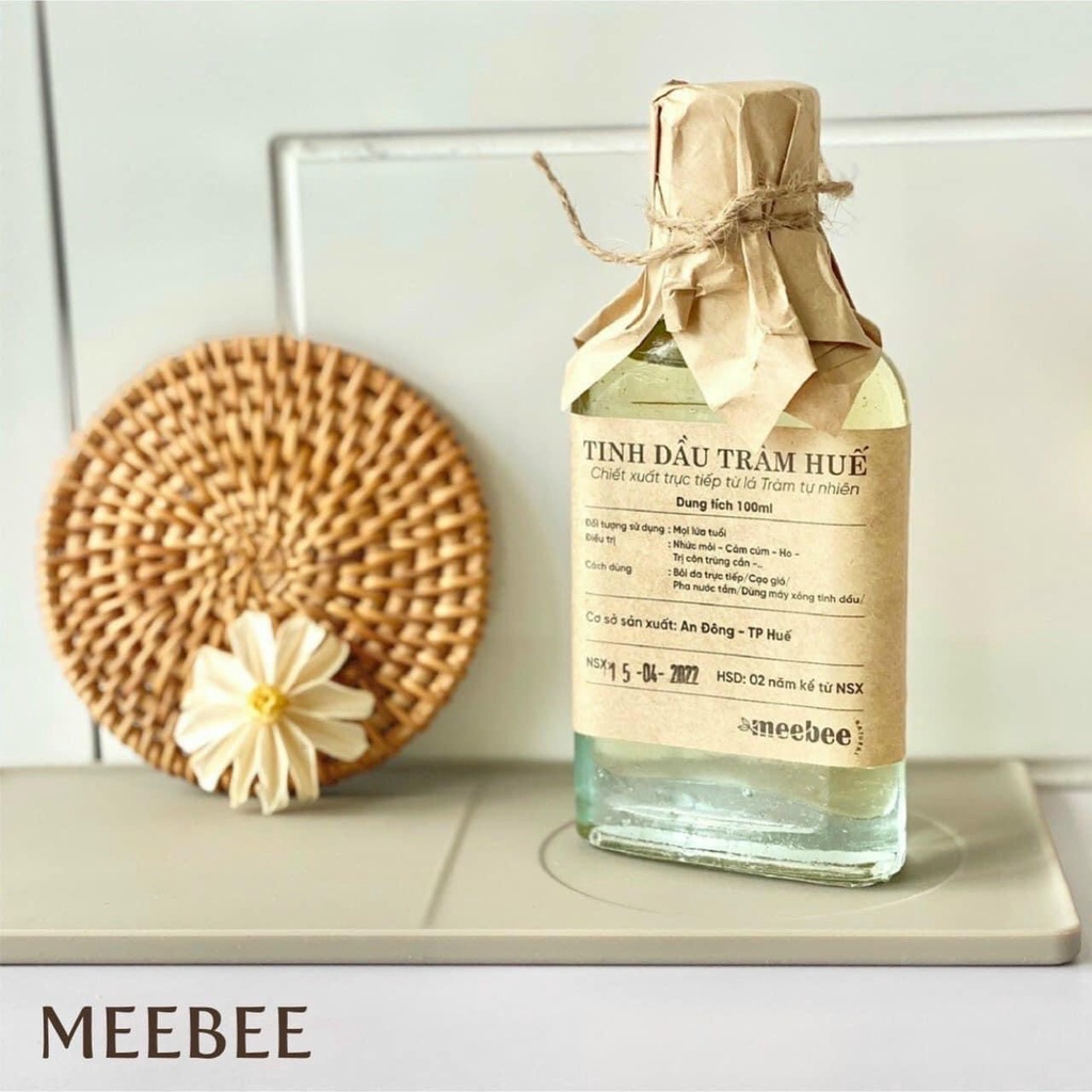 ￼Tinh Dầu Tràm Huế MeeBee Nguyên Chất 100ml / 80ml/ 30ml - Tinh dầu tràm giúp giữ ấm, xông phòng hiệu quả cho mẹ và bé