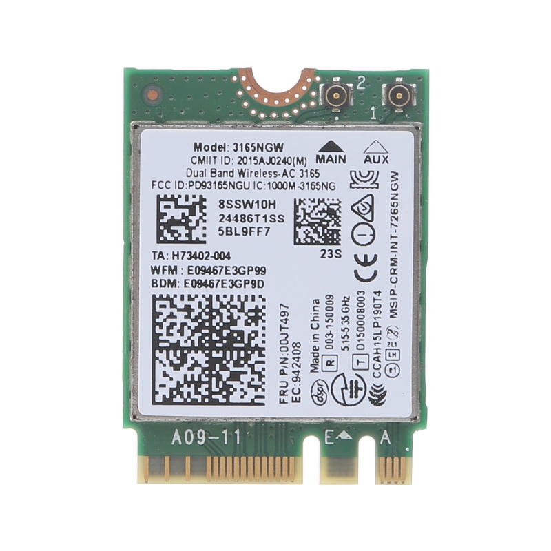 Thẻ WiFi Băng Tần Kép Không Dây 3165 3165NGW 802 11ac NGFF Cho M 2 Adapt