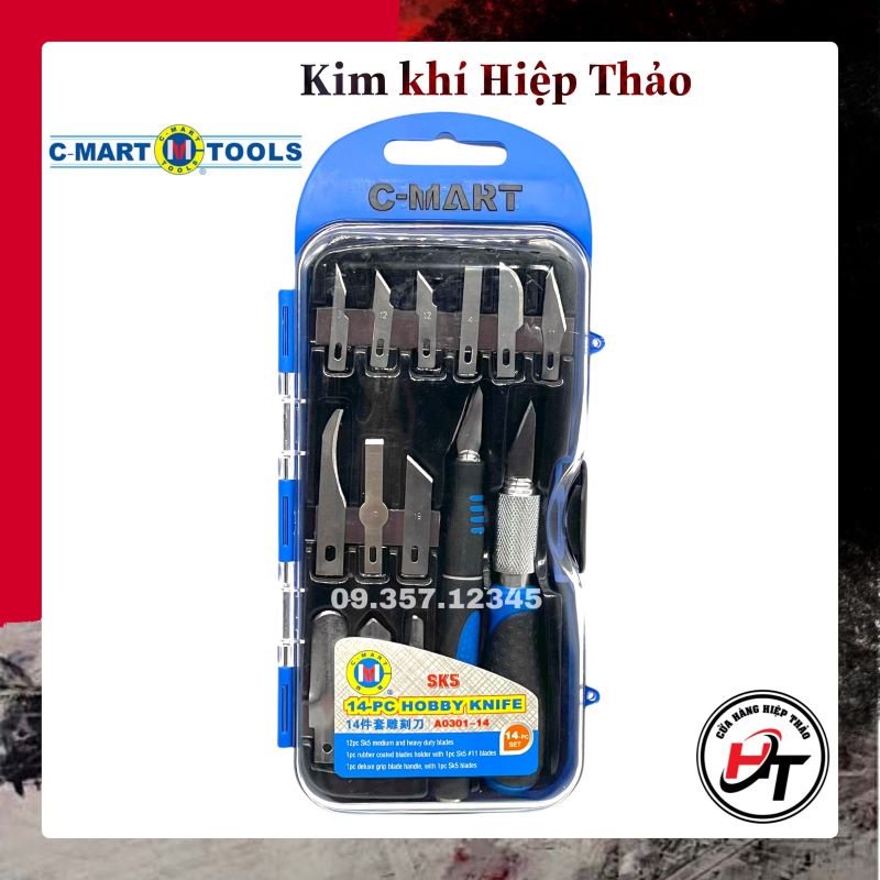 Bộ dao khắc gỗ trổ giấy tỉa hoa quả bút chì ghép cây chuyên nghiệp CMART A0301 BDTCCM
