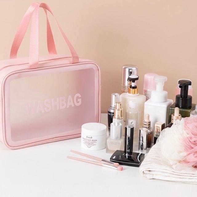 Set 3 túi đựng mỹ phẩm, đồ trang điểm du lịch chống thấm nước Washbag loại dày đẹp