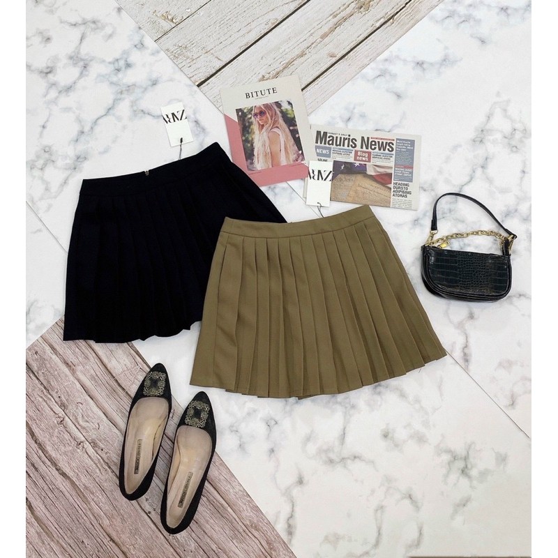 Quần váy xếp li túi thật 2 bên