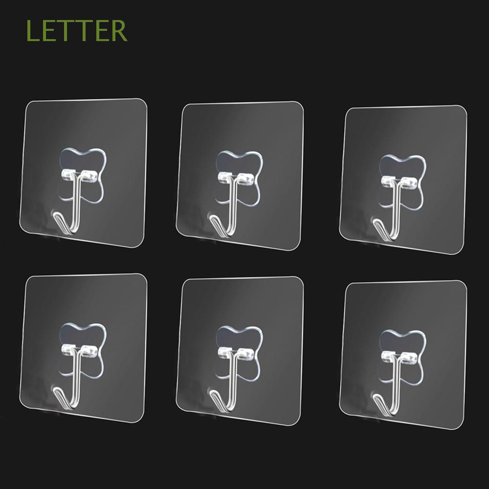 1/6 móc treo dán tường bằng nhựa trong suốt tiện dụng