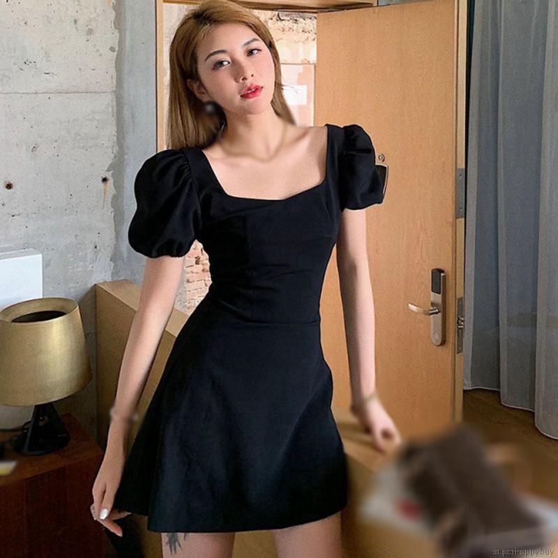 Đầm Tay Phồng Cổ Vuông Xinh Xắn Dành Cho Nữ