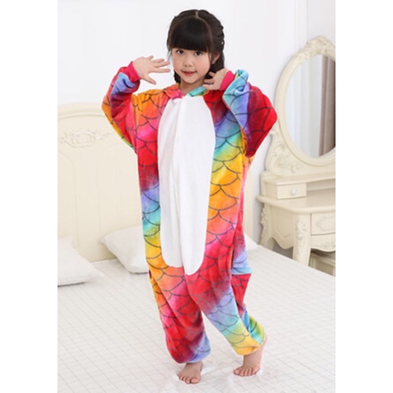 {Hoạ Tiết Cá} Bộ Đồ Thú Kỳ Lân Cho Bé, Bộ Đô Thú Liền Thân Kỳ Lân Trẻ Em (Unicorn)