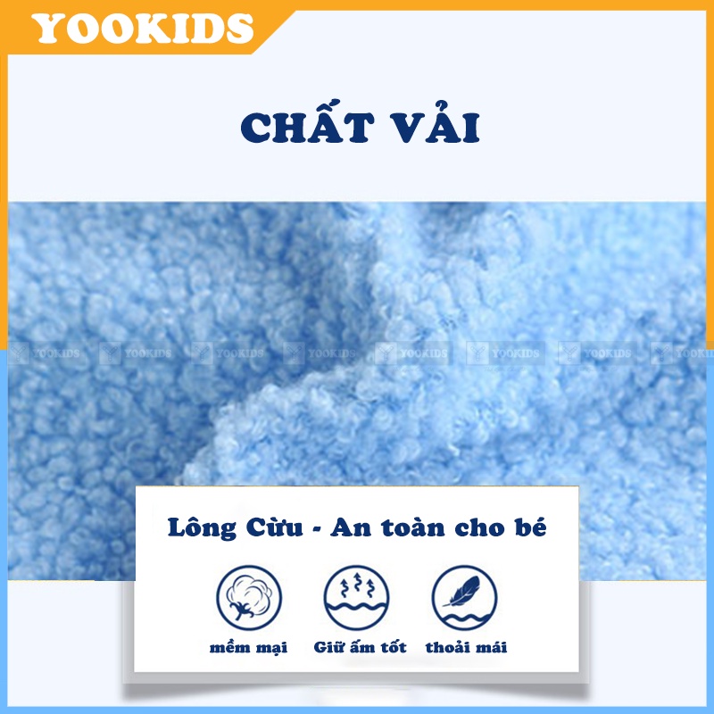 Gile lông cừu cho bé YOOKIDS Hàng Quảng Châu dày ấm có cúc cài vai tiện lợi, áo gile cho bé trai bé gái 1 2 3 4 tuổi