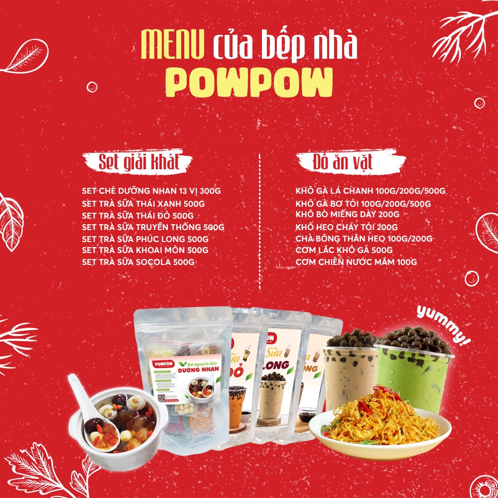 Set nguyên liệu chè sâm bổ lượng 10 vị 500g tự nấu POWPOW nấu được 12