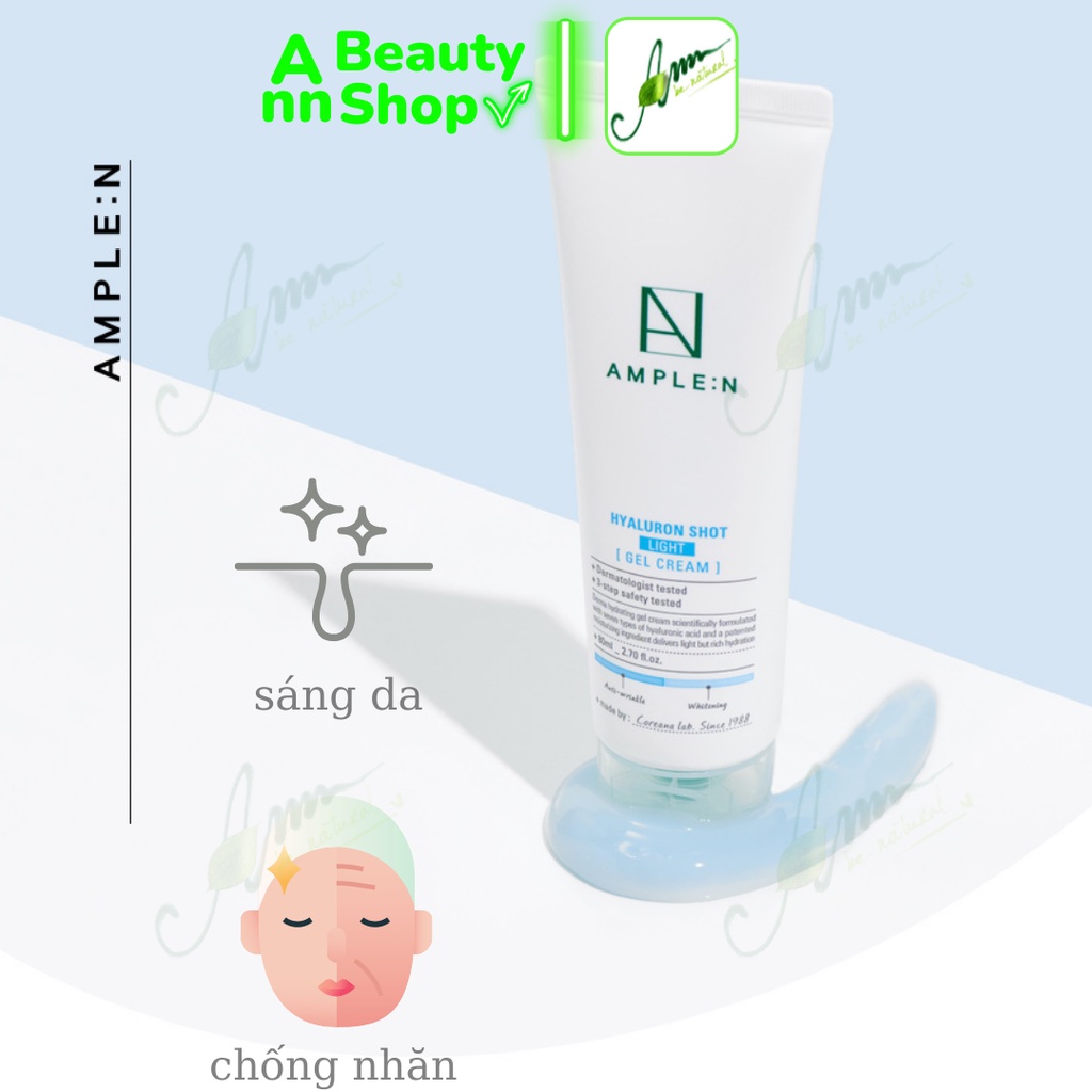 Kem Dưỡng Ẩm Sáng Da Coreana AMPLE:N Hyaluron Shot Gel Cream 80ml