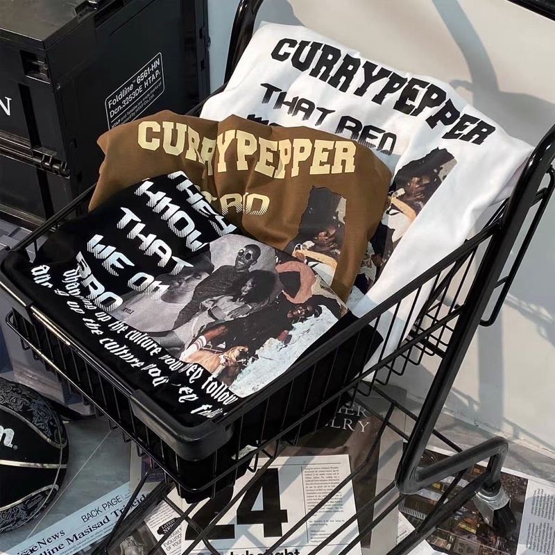 Áo phông CURRY ban nhạc RAP chất liệu vải cotton 100% form oversize