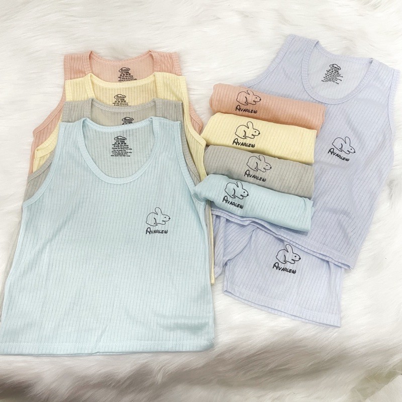 Bộ ba lỗ sợi tre cotton hãng Noubaby mềm mịn, quần áo sát nách mát mẻ cho bé từ 5 đến 15kg - Đồ bộ mặc ở nhà - Riokids