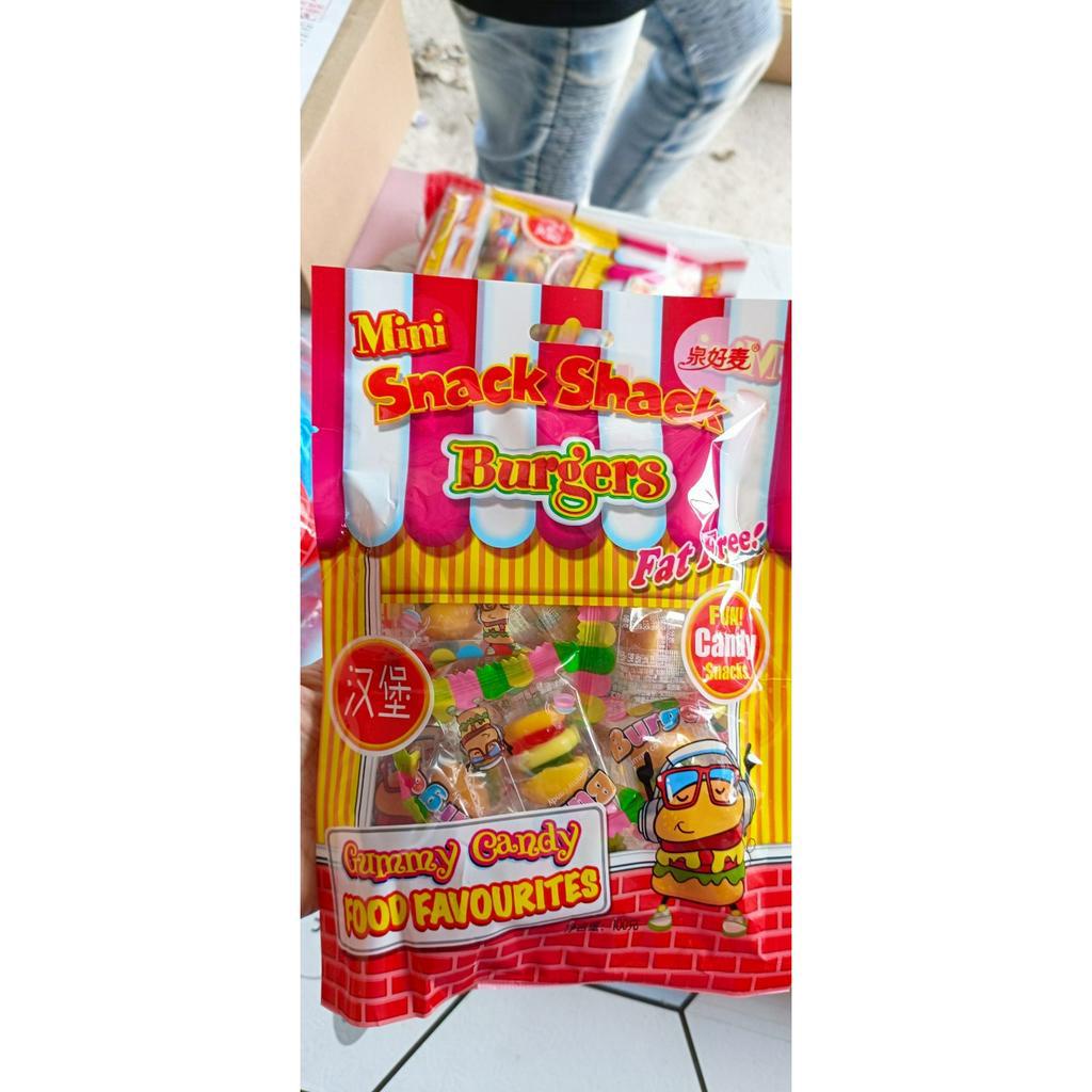[ Mẫu mới ] Combo 5 gói kẹo Burger / Kẹo dẻo trái cây mini Humberger mềm ngon ăn vặt siêu nghiền siêu kute