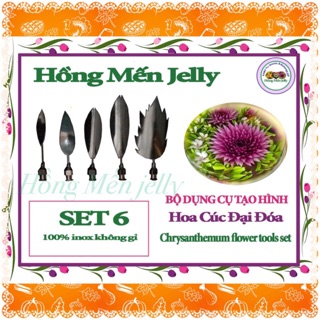 Set 6- Bộ Kim 3D Làm Hoa Cúc 5 kim- Dụng Cụ Hồng Mến Jelly