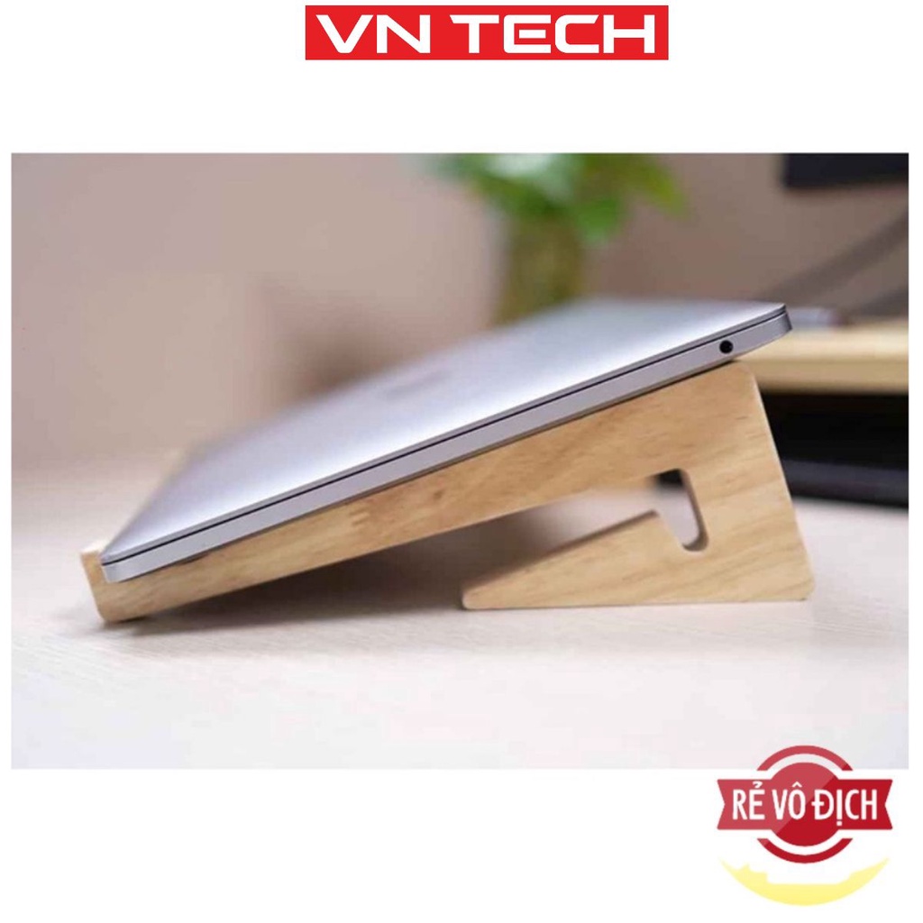 Giá đỡ laptop gỗ cho Macbook kiêm Tản Nhiệt Laptop Bằng Gỗ Thông Chắc Chắn, Tinh Tế Kiểu Chữ V Giá Luôn Tốt Nhất