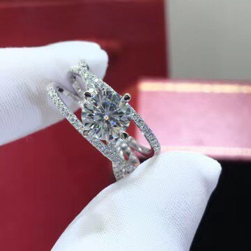 925 nhẫn bạc phụ nữ pt950 vàng trắng kim cương có thể điều chỉnh đồ trang sức