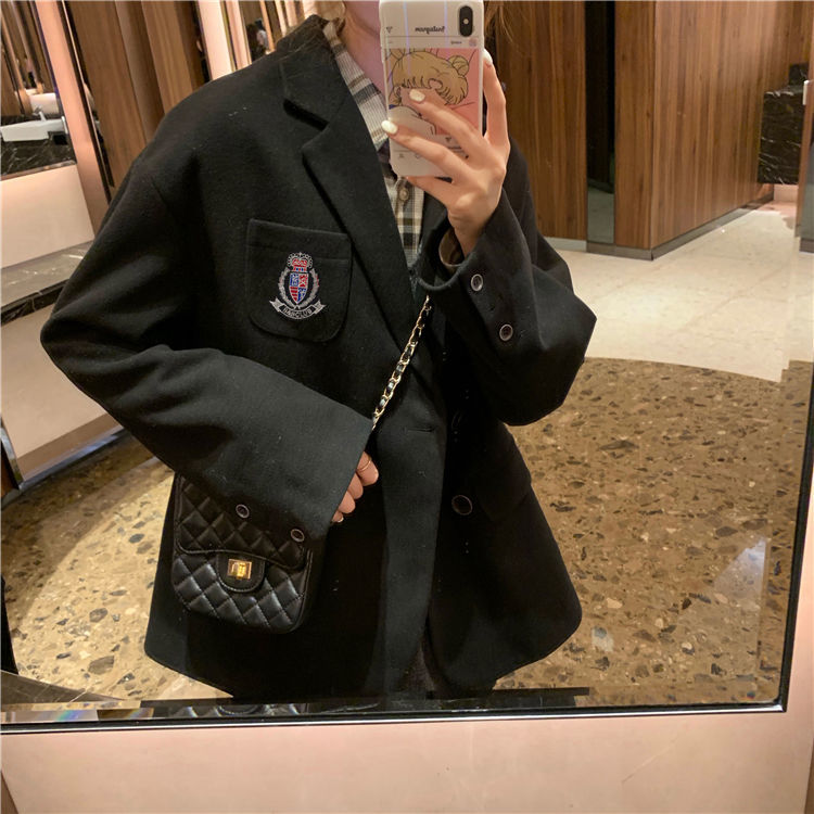 Áo Blazer New College Casual Students Loose Drape Long-sleeved Suit Jacket Women