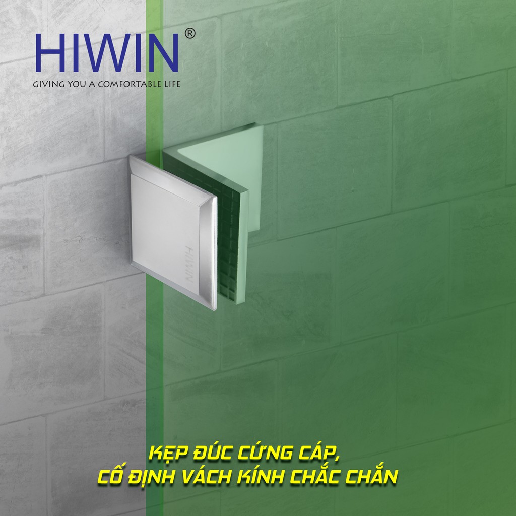 Kẹp định vị vách tắm kính 90 độ kính - tường inox 304 đúc Hiwin FC-2082