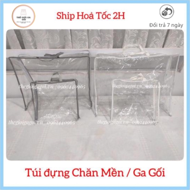Túi đựng chăn mền, Túi ga gối có quai xách có khóa kéo.