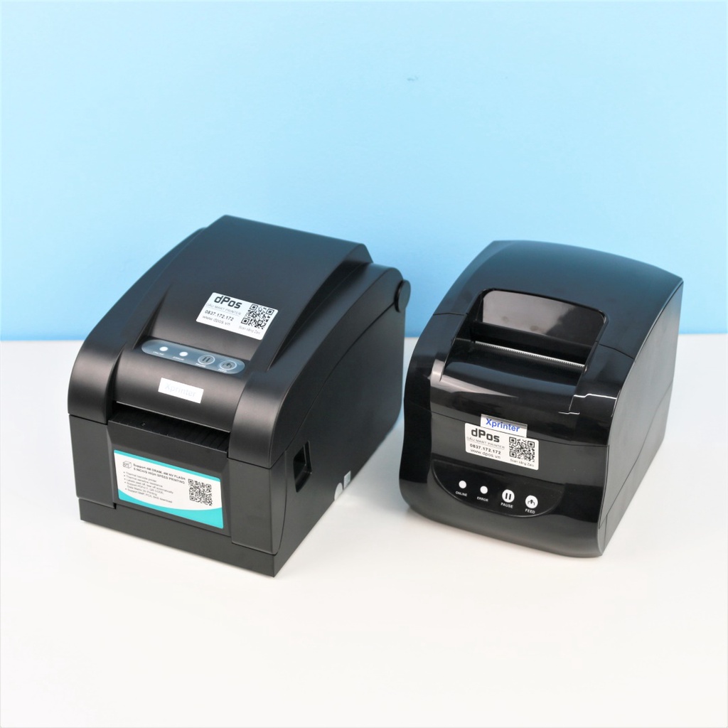 Máy in dPos Xprinter XP350B và XP318B in tem nhãn mã vạch Minicode, tem phiếu vận chuyển và in Bill hóa đơn cửa hàng