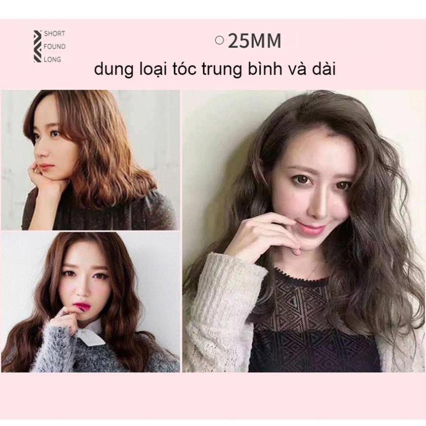 Máy Làm Tóc Sóng Nước,Máy Uốn Cúp Đuôi Tóc, Mua Máy Làm Tóc Xoăn Sóng Nước 3 Trục-tặng găng tay,lược,dây buộc tóc,kẹp