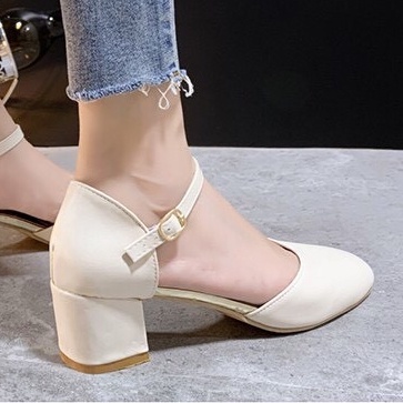 Giày Cao Gót Mũi Vuông 5 phân Nữ Tính Và Lịch Sự B8