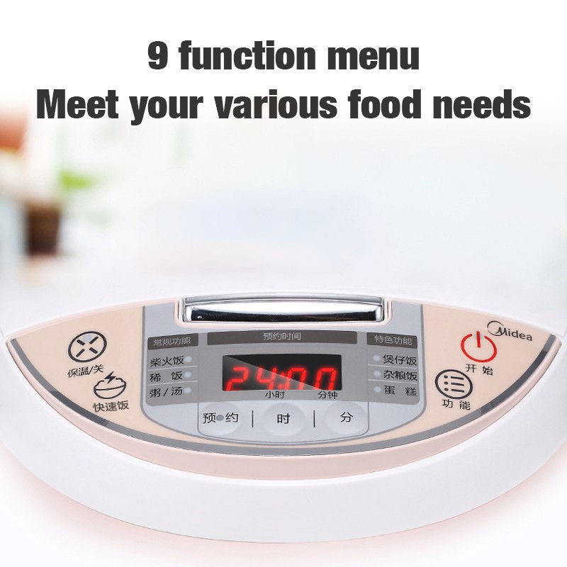 Nồi cơm điện đa năng Midea 3L nồi cơm điện tử nội địa cao cấp 9 chức năng nấu chậm, hầm, cháo, cơm niêu | BigBuy360 - bigbuy360.vn