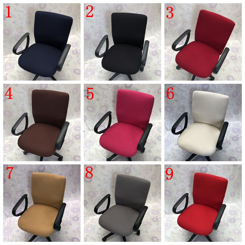 Computer chair covers solid color brief style elastic polyester fabric chair cover
