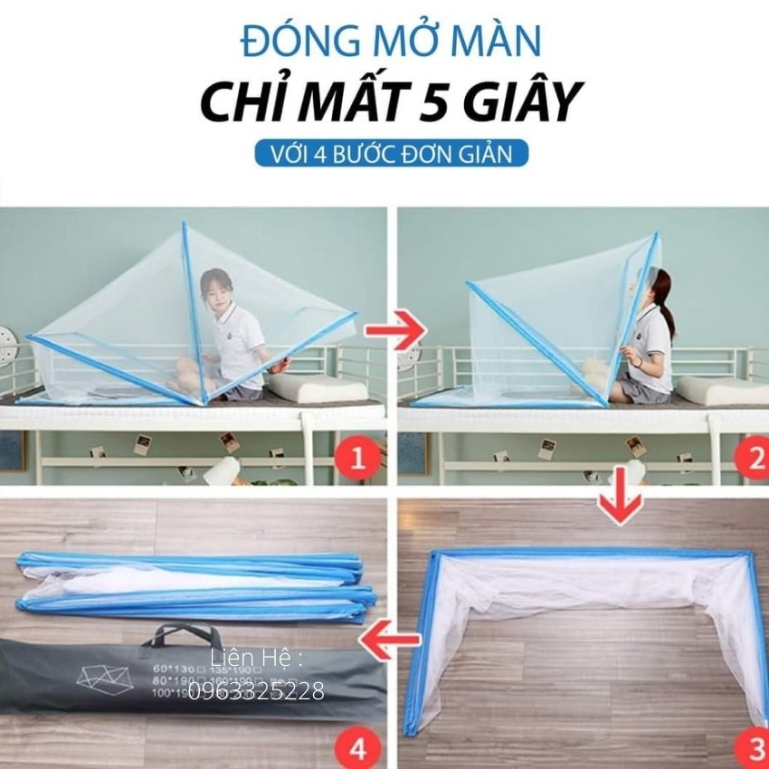 Màn chụp tự bung Việt Nam - Thương Hiệu Kiều Phi - mùng chụp người lớn mới nhất 2021