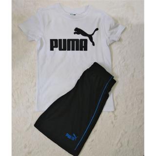 Bộ đồ bé trai puma trơn màu trắng 4-6y