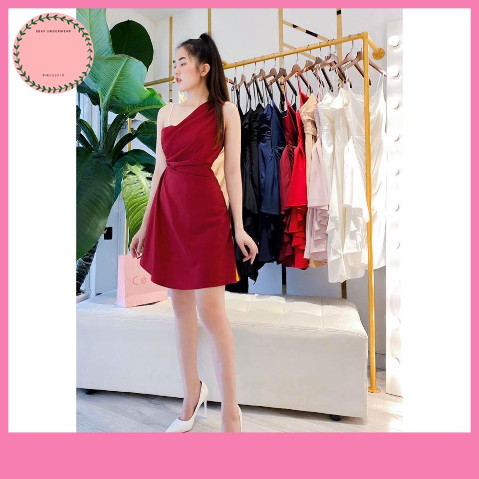 Đầm Nữ, Đầm dự tiệc 1 dây vai đính chuỗi sang trọng quý phái V | BigBuy360 - bigbuy360.vn