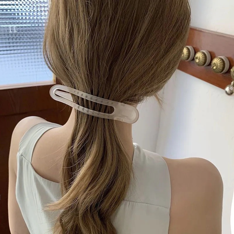 Kẹp Tóc Đuôi Ngựa Acrylic Nhám Màu Gradient Đơn Giản Thời Trang Cho Nữ