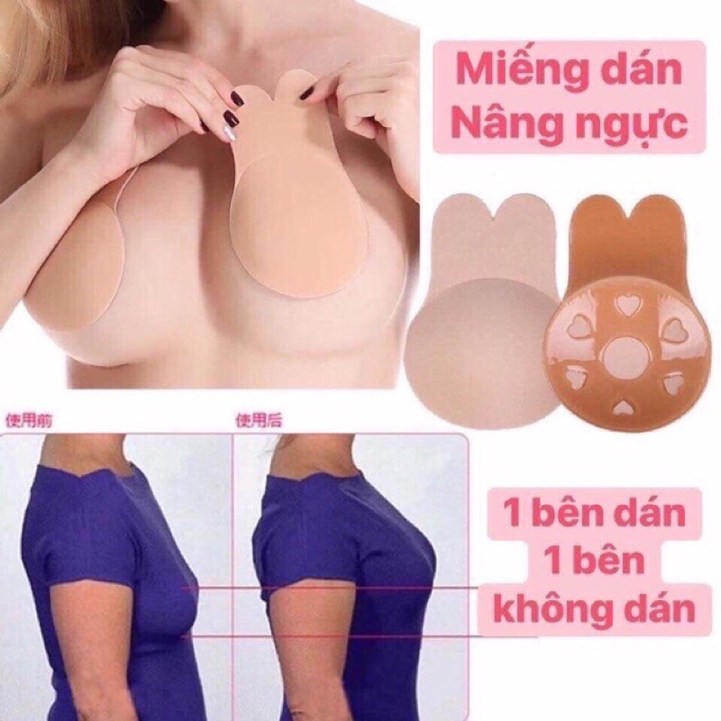 Sét 2 miếng dán nâng ngực chống chảy ngưc tai thỏ