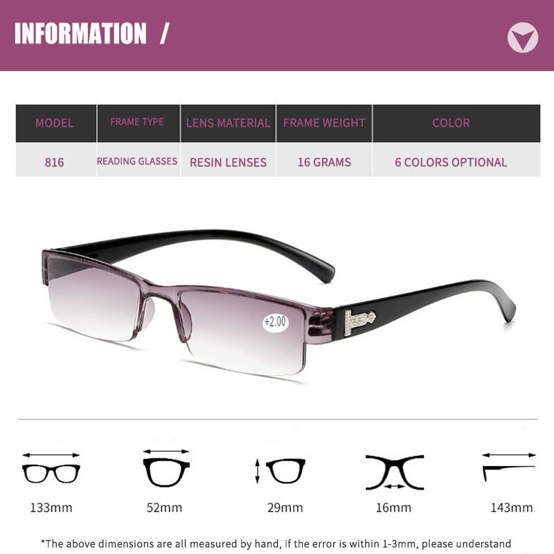 Kính Đọc Sách Siêu Nhẹ Thiết Kế Đơn Giản Thời Trang