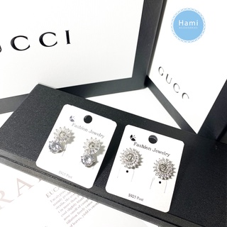 Bông tai nữ cao cấp - khuyên tai bạc đính đá siêu sáng hàng Quảng châu cao cấp thanh lịch sang trọng BTV09