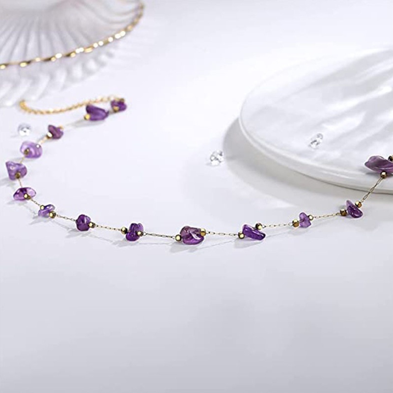 Vòng Cổ Choker Đính Đá Mã Não Đỏ / Tím Độc Đáo Thời Trang Cho Nữ