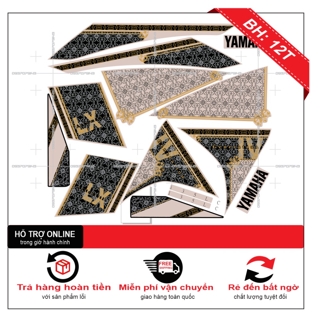 TEM XE NOUVO 4 LX MÀU KEM -- SHIN DECAL 2