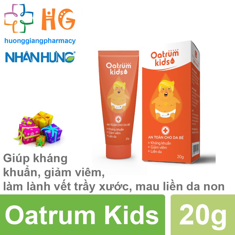 Oatrum Kids - Kem bôi da kháng khuẩn, giảm viêm, liền da cho bé (Tuýp 20g)
