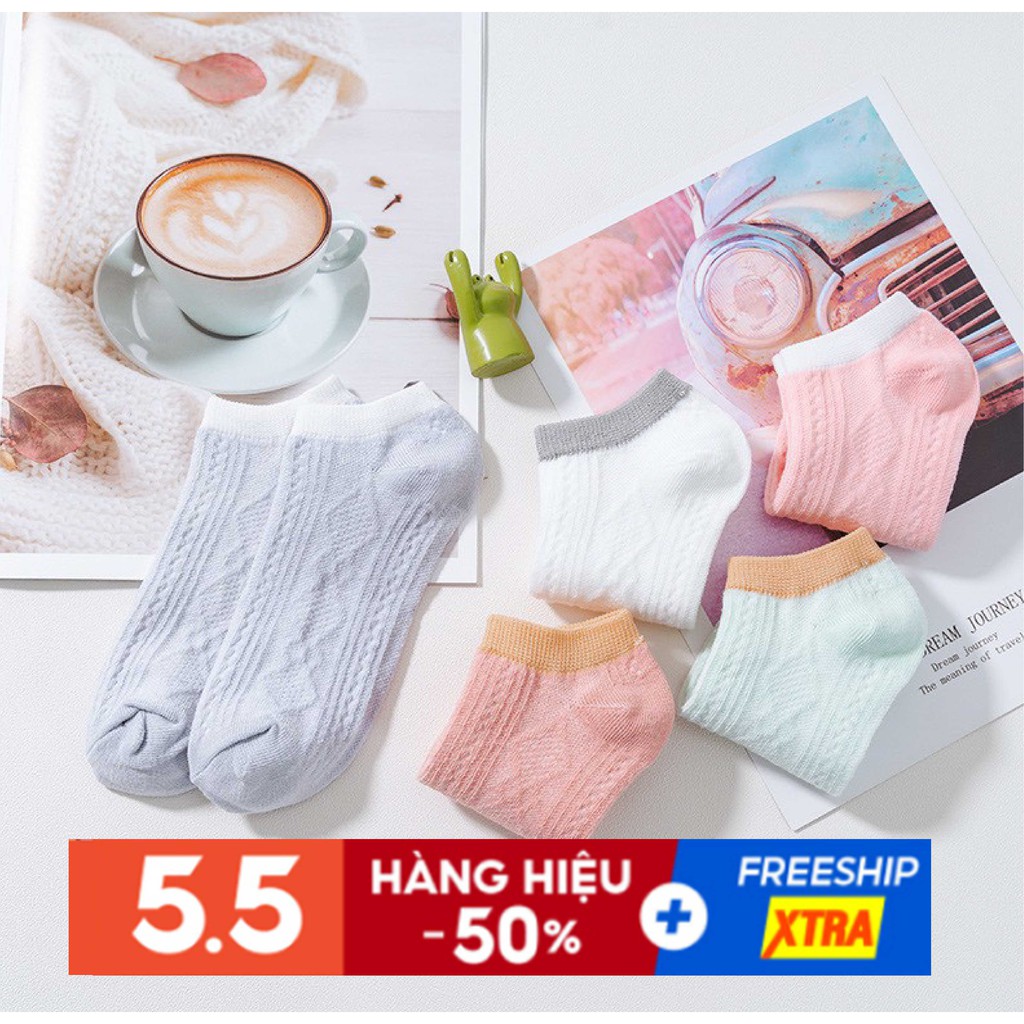 Tất/vớ Nữ Cổ ngắn Cotton Ulzzang Hàn Quốc siêu dày, xịn và Dễ thương